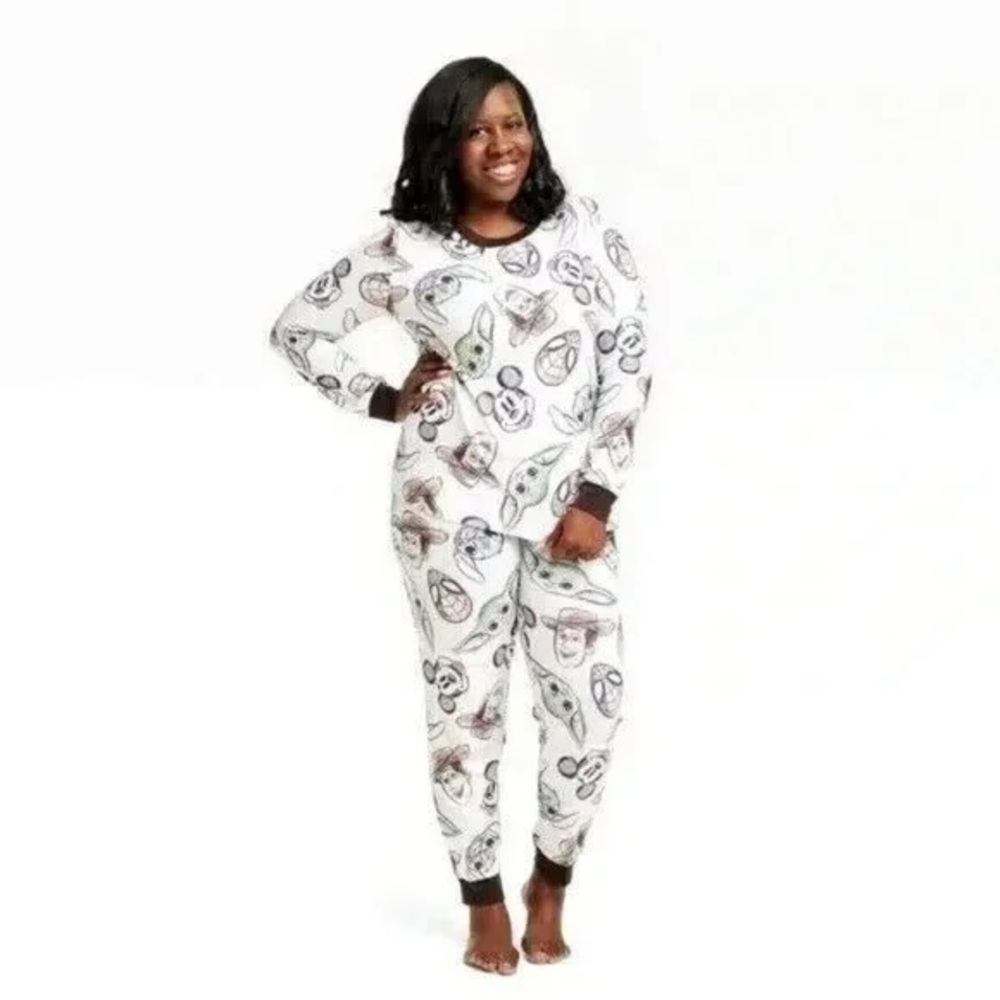 Disney 100 Womens Character Mash Up 2 Piece Pajama Set